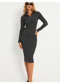 Cool & Sexy Strickkleid Damen Gr&ouml;&szlig;e S schwarz / wei&szlig;