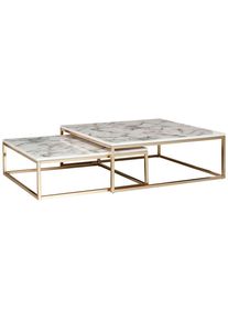 Mid.you Couchtisch , Weiss , Holzwerkstoff , quadratisch , eckig , 75x27x75 cm , einfacher Aufbau , Wohnzimmer, Wohnzimmertische, Couchtische, Couchtische eckig