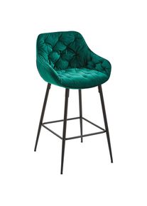 Livetastic Barhocker , Gr&uuml;n, Schwarz , Holz, Metall, Textil , Pappel , Sperrholz , F&uuml;llung: Schaumstoff , Rundrohr , 55x105x57 cm , Bsci , Esszimmer, Barm&ouml;bel, Barhocker