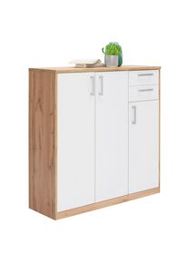 Xora Kommode , Weiss , Holzwerkstoff , 5 F&auml;cher , 2 Schublade(n) Schubladen , 106x110x36 cm , Beim&ouml;bel erh&auml;ltlich , Kleinm&ouml;bel, Kommoden, Kommoden