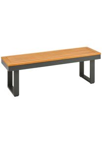 Amatio Sitzbank , Anthrazit, Akaziefarben , Holz, Metall , Akazie , massiv , 120x40x35 cm , FSC , Esszimmer, B&auml;nke, Sitzb&auml;nke