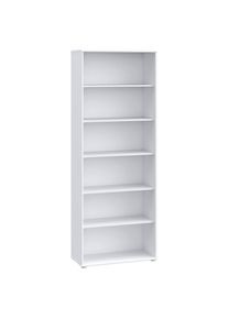 Regal , Weiss , Holzwerkstoff , 5 F&auml;cher , 73.7x197.5x34.8 cm , Typenauswahl, Beim&ouml;bel erh&auml;ltlich, stehend , Wohnzimmer, Regale, B&uuml;cherregale