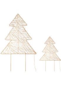 Creativ Deco, Creativ deco Dekobaum &raquo;LUMIA, Deko-Objekt Baum&laquo; Weihnachtsdeko, Batteriebetrieb, champagnerfarben, Metall, B/H/T: 46 cm x 50 cm