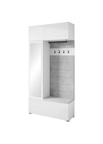 P & B Garderobe , Eiche Wotan , Textil, Holzwerkstoff , 5 F&auml;cher , 115x231.9x37.5 cm , FSC , Garderobe, Garderobensets & -serien, Garderoben-Sets