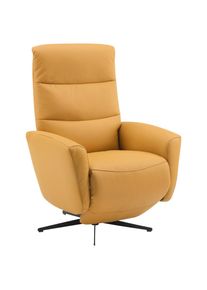 Livetastic Relaxsessel , Gelb , Textil, Leder , Echtleder , Rindleder , 76x112x80 cm , Relaxfunktion , Wohnzimmer, Sessel, Relaxsessel