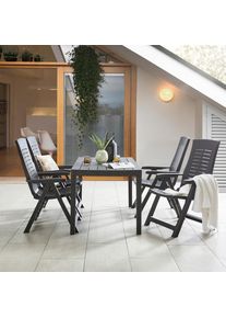 Ambia Garden Gartentisch , Anthrazit , Kunststoff , rechteckig , eckig , 72x78x138 cm , Made in Italy , Gartenm&ouml;bel, Gartentisch, Gartentische