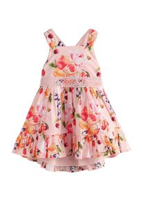 Baker By Ted Baker Kleid M&auml;dchen Gr&ouml;&szlig;e 110 gr&uuml;n / dunkelorange / pink / ros&eacute;