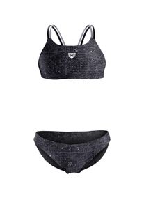 arena BIKINI 'RIBBED BANDEAU' Damen Gr&ouml;&szlig;e S dunkelgrau / schwarz / wei&szlig;