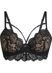 Schalen-BH mit abnehmbaren dekorativen Straps in schwarz, Gr&ouml;sse 90C, bonprix