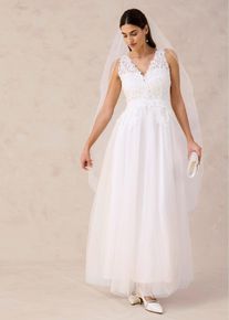 Brautkleid aus T&uuml;ll und Spitze in weiss, Gr&ouml;sse 36, bonprix