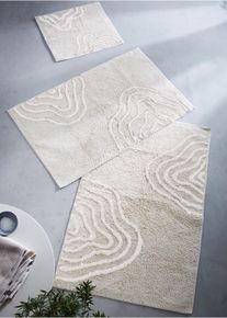 Badematte mit graphischen Design in beige, 45x50 cm, bonprix