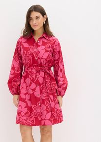 Blusenkleid aus reiner Baumwolle in pink, Gr&ouml;sse 52, 100% Baumwolle, bonprix