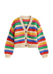 next Strickjacke M&auml;dchen Gr&ouml;&szlig;e 168 creme / navy / dunkelgelb / tanne