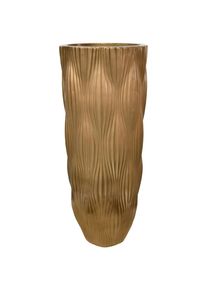 Ambia Home Vase , Goldfarben , Kunststoff , rund , 90 cm , handgemacht, zum Stellen, auch f&uuml;r frische Blumen geeignet , Dekoration, Vase, Bodenvasen
