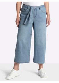 sheego Witt Damen 7/8-Jeans mit weiten Beinen, blue-bleached, Gr&ouml;&szlig;e 42, 99% Baumwolle, 1% Elasthan