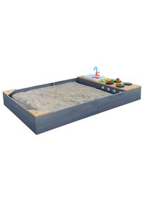 Sandkasten , Braun, Grau , Holz , Hemlocktanne , 115x21.8x180 cm , unisex , EN 71, CE, FSC 100% , hoher Rand , Freizeit & Co, Outdoor-Spielzeug, Sandk&auml;sten