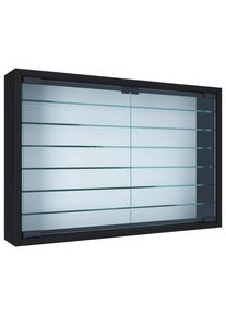 Mid.you H&auml;ngevitrine , Schwarz , Glas , 6 F&auml;cher , 60x40x10 cm , stehend , Esszimmer, Vitrinen, H&auml;ngevitrinen
