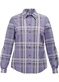 Damen Karobluse aus reiner Baumwolle lila-lavendel-kariert
