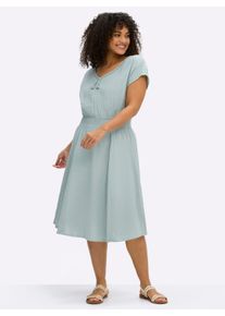 sheego Witt Damen Sommerkleid aus Musselin, kalkmint, Gr&ouml;&szlig;e 44, 100% Baumwolle. Besatz: 100% Baumwolle