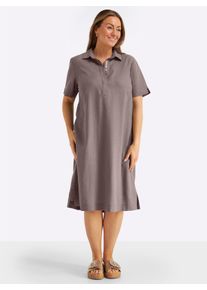 sheego Witt Damen A-Linien-Kleid im Leinen-Mix, dunkeltaupe, Gr&ouml;&szlig;e 50, 55% Leinen, 45% Viskose