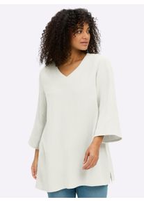 sheego Witt Damen Tunika aus Musselin, in A-Linie, ecru, Gr&ouml;&szlig;e 46, 100% Baumwolle