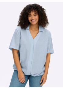 sheego Witt Damen Tunika mit raffiniertem Bund, hellblau, Gr&ouml;&szlig;e 58, 85% Viskose, 15% Polyamid