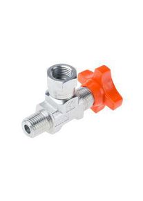 realspace Pro RS PRO Hydraulisches Absperrventil, gewinkelt Stahl 2/2 400bar G 1/4" Drehknopf - 2788780