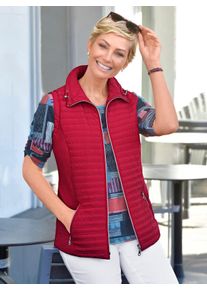 WITT Damen Steppweste mit glatten Eins&auml;tzen seitlich, kirschrot, Gr&ouml;&szlig;e 54, 100% Polyester