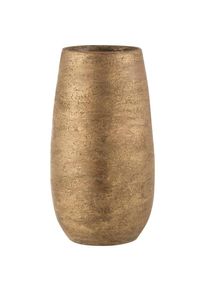 Ambia Home Dekovase , Goldfarben , Keramik , 22x41x22 cm , Dekoration, Vasen, Keramikvasen