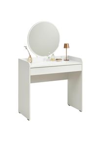 CARRYHOME Schminktisch , Weiss , Glas, Holzwerkstoff , 1 Schublade(n) Schubladen , rechteckig , Wange , 47x142x90 cm , Fsc, DIN EN ISO 14001, DIN EN ISO 9001, Made in Turkey , Schlafzimmer, Schminktische