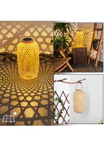 hofstein Conneaut Solarleuchte LED Braun, Holz hell, 1-flammig