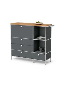 Tchibo - Sideboard Metall &raquo;Cn3&laquo; mit Holzplatte - 127x42x111cm - chrom - Stahl / Aluminium / Kunststoff