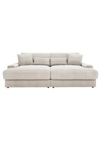 CARRYHOME Bigsofa , Naturfarben , Kunststoff , F&uuml;llung: Schaumstoff, Silikon,Schaumstoff, Silikon,Schaumstoff, Silikon , 230x80x190 cm , Typenauswahl, R&uuml;cken echt, haustierfreundlicher Bezug , Wohnzimmer, Sofas & Couches, Bigsofas