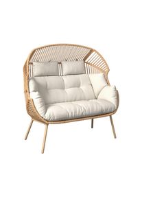 Ambia Garden Gartenmuschel , Naturfarben, Beige , Metall, Kunststoff, Textil , F&uuml;llung: Polyester , 146x136x83 cm , UV-best&auml;ndig , Gartenm&ouml;bel, Loungem&ouml;bel, Sonneninseln