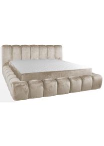Esposa Polsterbett , Creme , Kunststoff , Birke , 180x200 cm , gepolstertes Kopfteil, In verschiedenen Gr&ouml;ssen erh&auml;ltlich, bodentiefer Einstieg,Federleisten mit Duokappen , Schlafzimmer, Bett, Polsterbetten