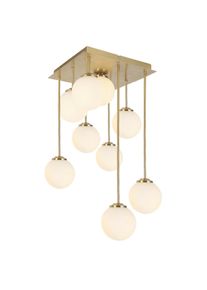 Novel H&auml;ngeleuchte , Weiss, Goldfarben , Metall, Glas , rund , 31x55.5x31 cm , RoHS, CE , Lampen & Leuchten, Innenbeleuchtung, H&auml;ngelampen, Pendelleuchten