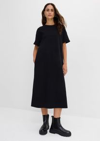 Shirtkleid aus fester Interlock-Qualit&auml;t mit Taschen in schwarz, Gr&ouml;sse 52/54 (XXL), 100% Baumwolle, bonprix