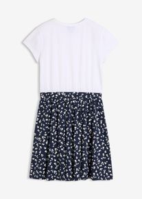 Jerseykleid aus elastischem Bio-Baumwoll-Mix in weiss, Gr&ouml;sse 152, 95% Baumwolle, bonprix