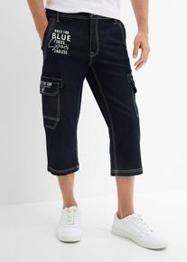 3/4-Cargo-Jeans mit Dehnbund Regular Fit in blau, Gr&ouml;sse 36, 98% Baumwolle, bonprix