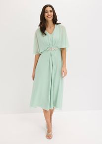 Chiffonkleid mit Strassstein-Applikation in gr&uuml;n, Gr&ouml;sse 42, bonprix