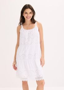 Tr&auml;gerkleid aus Viskose mit Spitze in weiss, Gr&ouml;sse 36, bonprix