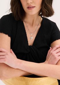 Kettenset (2-tlg.Set) mit Herzanh&auml;ngern in silber, Gr&ouml;sse Onesize, bonprix