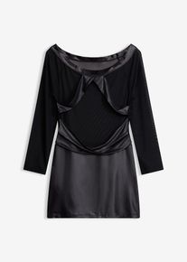 Kleid mit Wetlook in schwarz, Gr&ouml;sse 48/50 (XL), bonprix