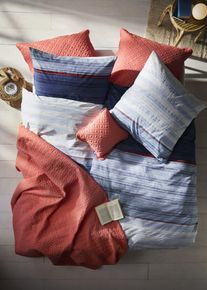 Linon-Bettw&auml;sche in blau, 135x200 cm, 100% Baumwolle, bonprix