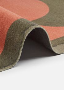 Waschbarer Teppich mit grafischer Bl&uuml;te in gr&uuml;n, 45x90 cm, bonprix