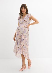 2-in-1 Umstands- und Stillkleid aus elastischem Mesh in beige, Gr&ouml;sse 44/46 (L), bonprix