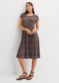 Jerseykleid mit Leodruck in schwarz, Gr&ouml;sse 44/46 (L), bonprix