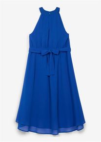 Vokuhila-Kleid aus Chiffon in blau, Gr&ouml;sse 164, bonprix