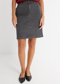 Jeansrock in grau, Gr&ouml;sse 52, 98% Baumwolle, bonprix