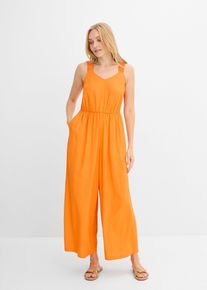 Jumpsuit aus flie&szlig;ender Viskose in orange, Gr&ouml;sse 46, bonprix